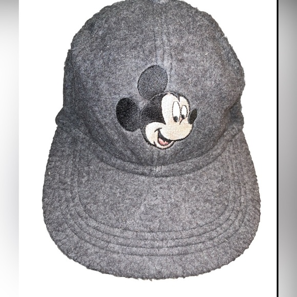 Disney Accessories - Gray Embroidered Mickey Mouse Fleece Trapper Hat Vintage Mickey Unlimited